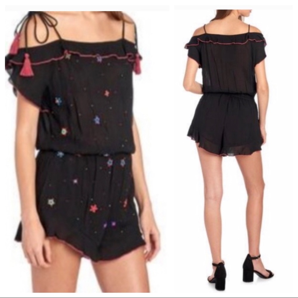 Rocks & Indigo Black Romper with Beading Detail Size L